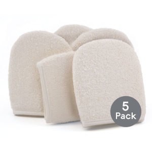 Bamboo Mitt Face Exfoliator - 5 PACK
