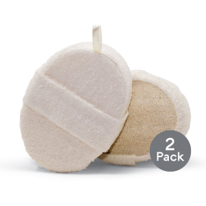 Organic Bamboo & Loofah Body Exfoliator Sponge - 2 Pack